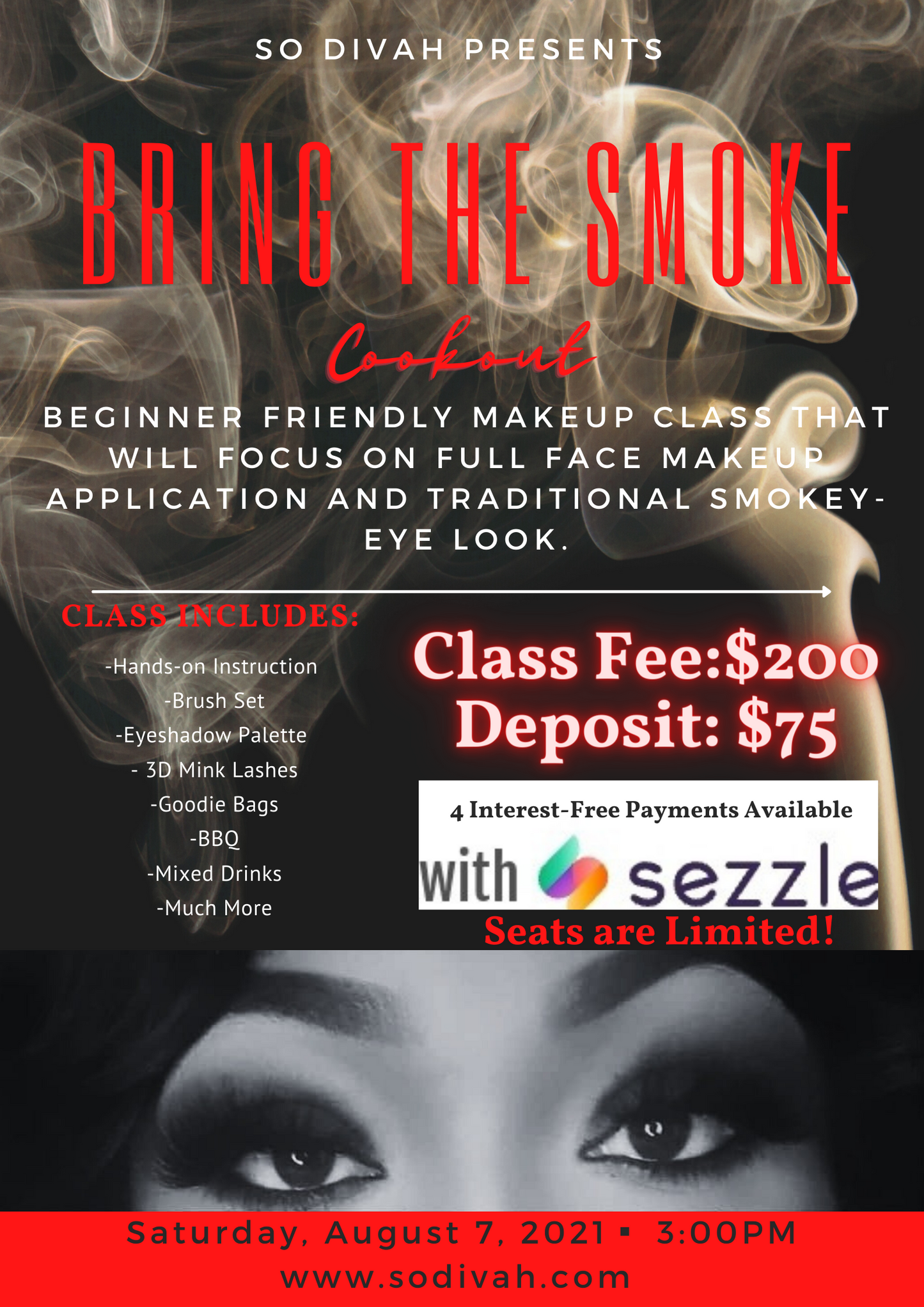 BRING THE SMOKE MAKEUP CLASS (DEPOSIT ONLY)