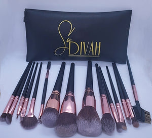 15-PIECE LUXURY MAKEUP BRUSH SET