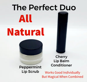 Pair your Peppermint Lip Scrub with the Cherry Lip Balm Conditioner.  This combination is MAGICAL!