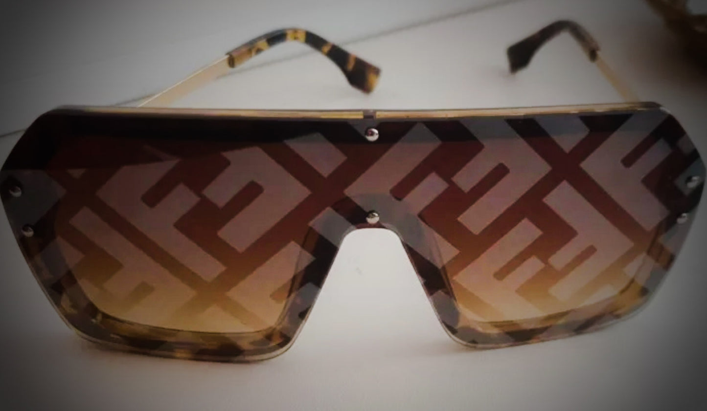 FENDI INSPIRED SUNGLASSES- BROWN