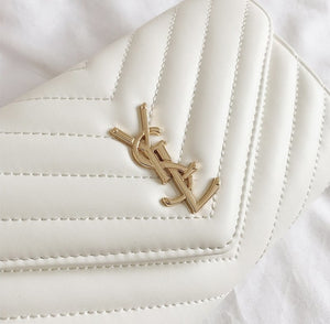 YSL Yves Saint Laurent WOC in white and gold